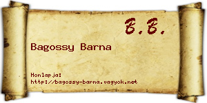 Bagossy Barna névjegykártya