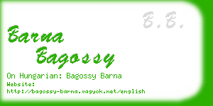 barna bagossy business card